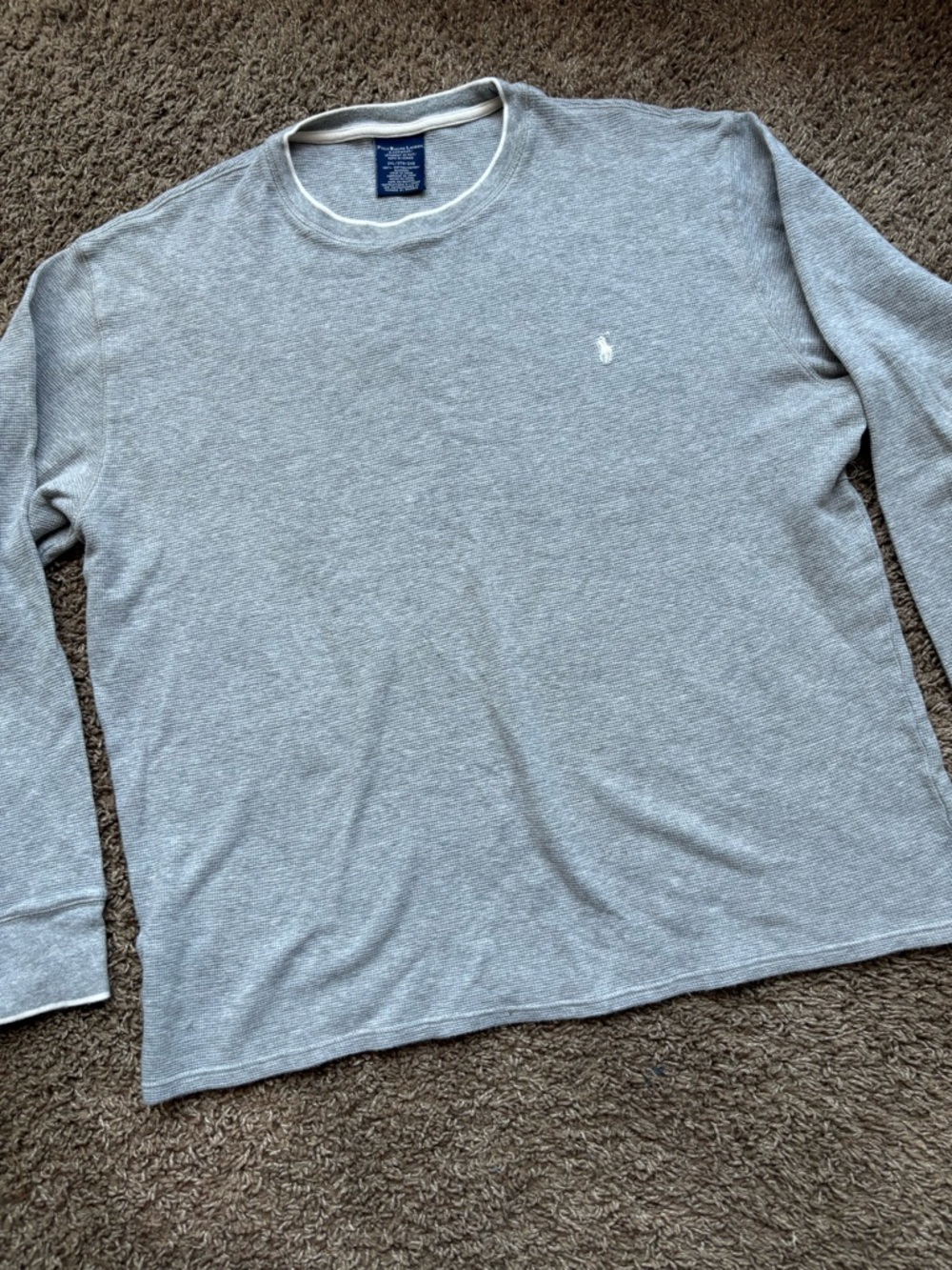 Polo by Ralph Lauren Light Gray Long Sleeve sleepwear Crewneck Shirt